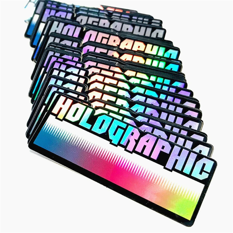 Die Cut Black Printing Holographic Stickers Reflective Car Sticker Custom Hologram Label Sticker