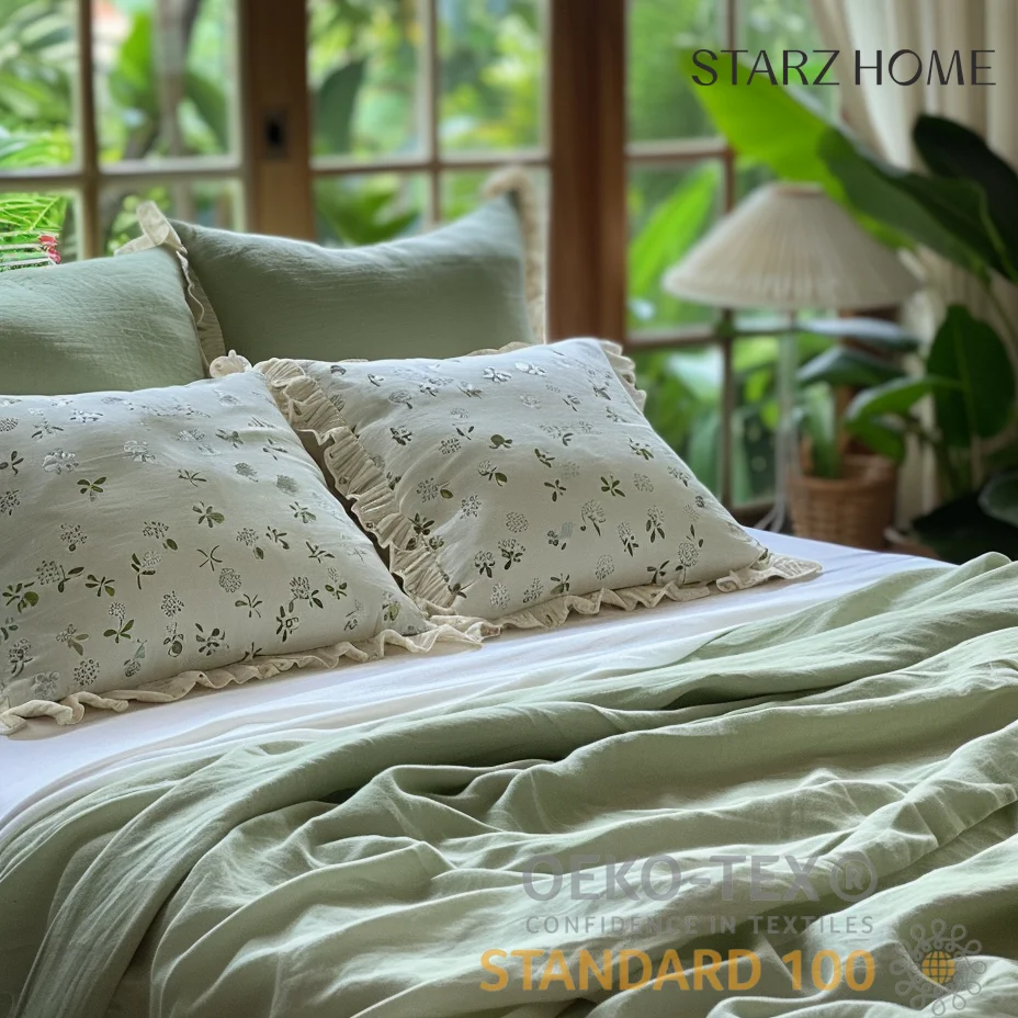 Starz Home 100% Cotton Linen Women Set Queen Size Indulges in Hotel Elegance with Purest Cotton Softness