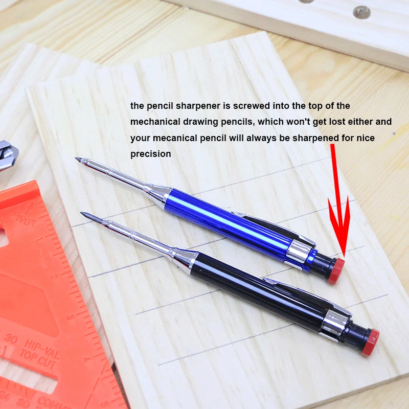 Bview Art Supplies Woodworking Construction Mechanical Pencil Deep Hole Pencils Marking Tool for Scrolls Scribes Woodworker