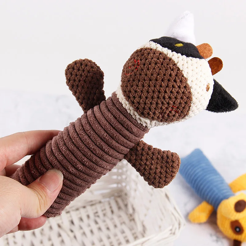 Hot Sale New Pet dog Toys Bulk Knit Soft Plush Stuffed Chew Toy Squeaky Bunnies Toys