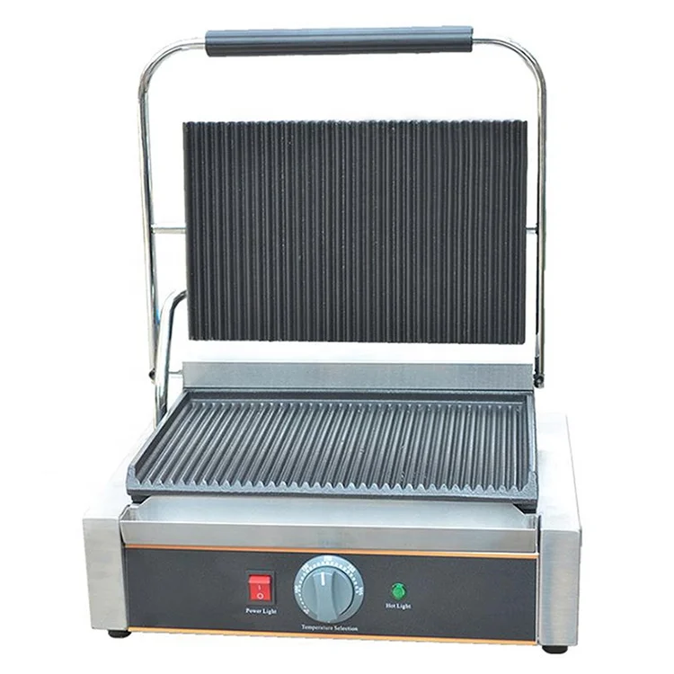 Full Grooved  Non-stick Iron Plate Gas Electric 110V 220V Sandwich Maker Panini Press Grill