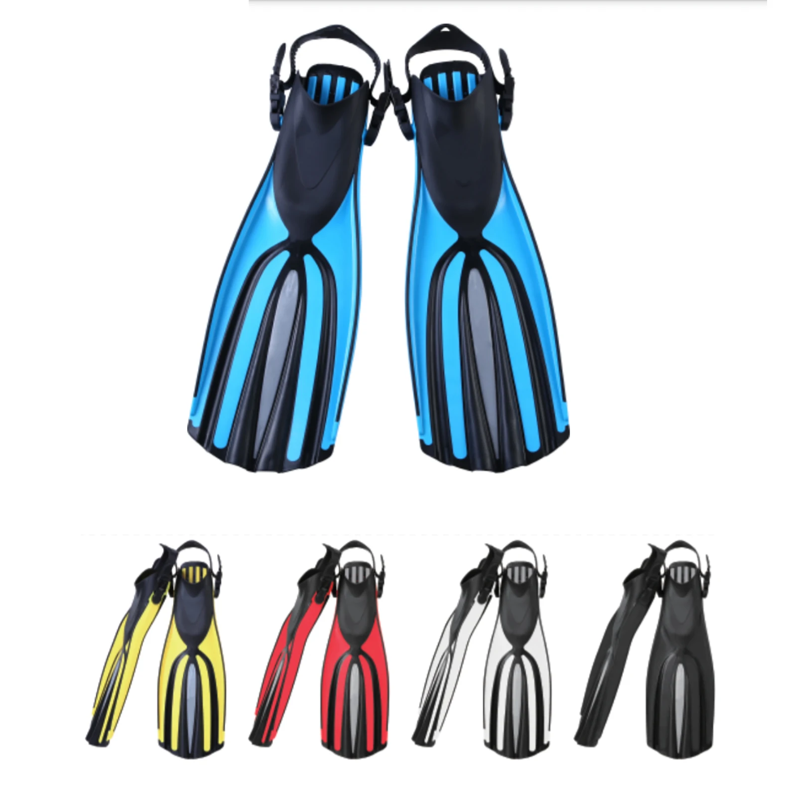 Mermaid Fin Diving Swimming Flipper Full Foot Silicone Diving Fins Professional Soft Flippers for Adult Green Red Blue Black