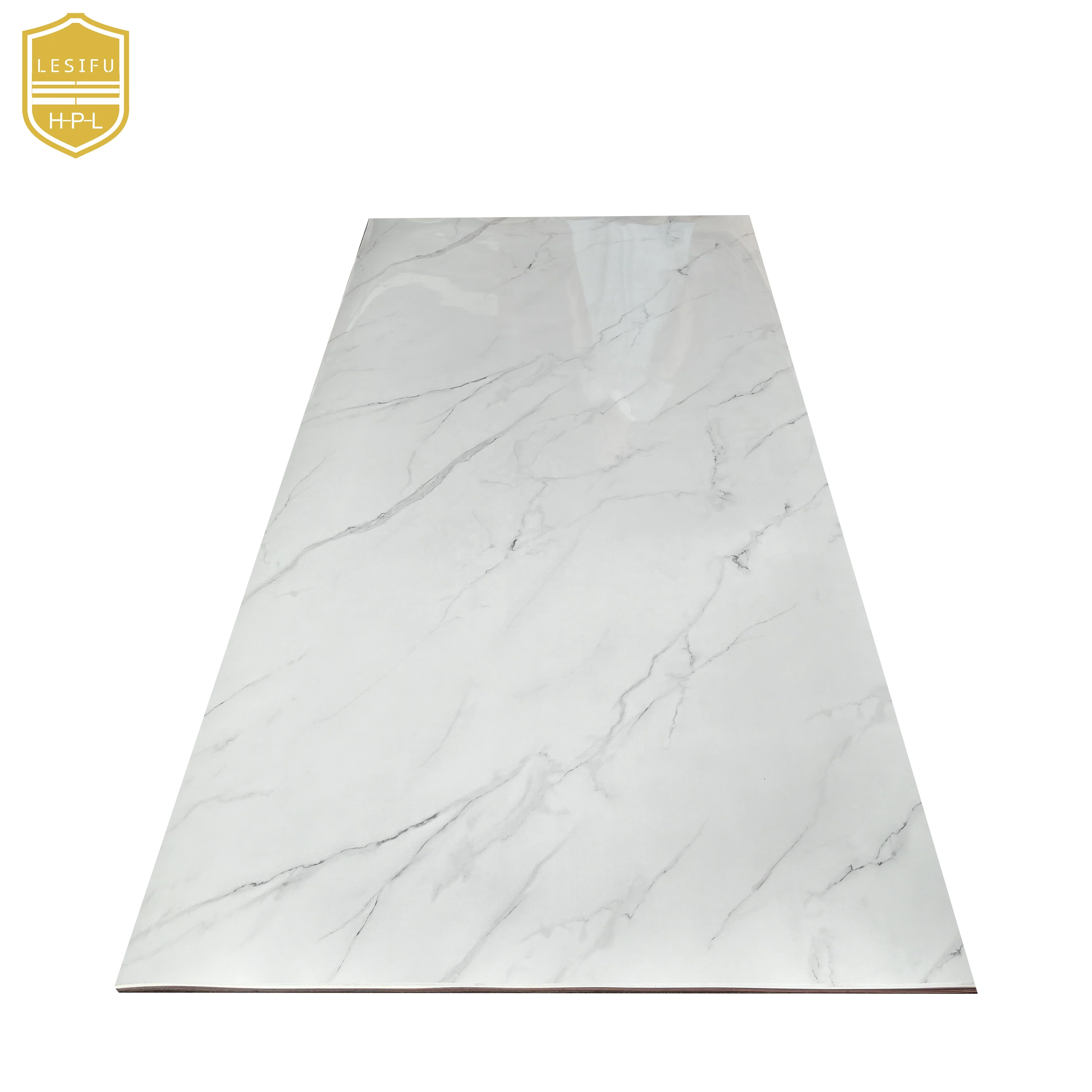 Glossy Surface HPL White Marble Grain HPL Panel for Home Decoration