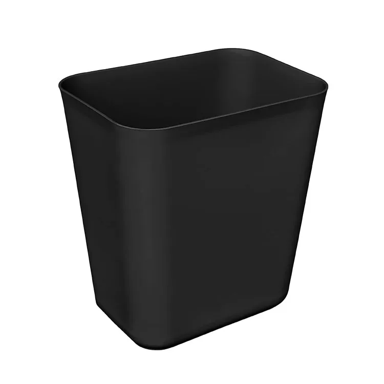 BX rectangular open top efficient trash can black waste bins fits kitchen and office