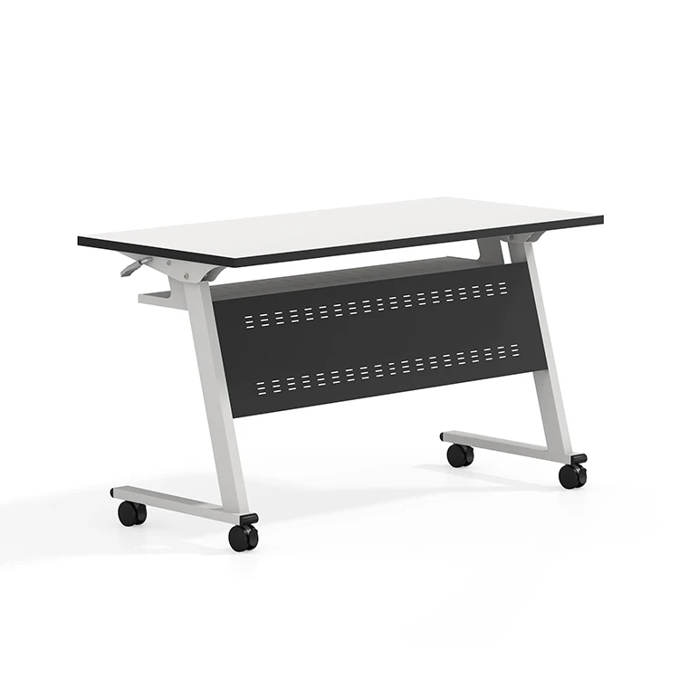 Office Furniture And School Desk Folding Foldable Training Room Table With Wheels Folding Training  Table