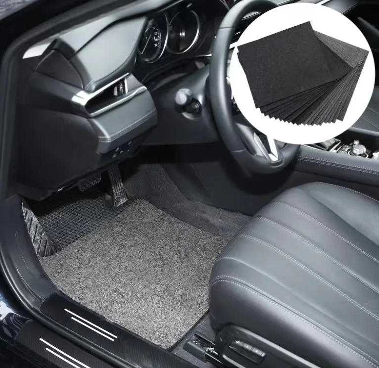 high quality medium weight polyester felt nonwoven fabric roll car floor mat fabric in roll