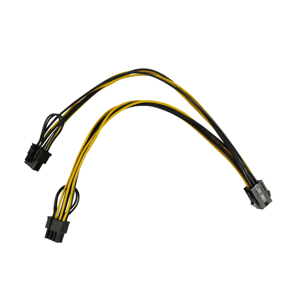 ПК основной каркас PSU желтый черный 8-контактный двойной 6 + 2-контактный 18AWG eSATA шнур штекер-гнездо прямой зарядный кабель