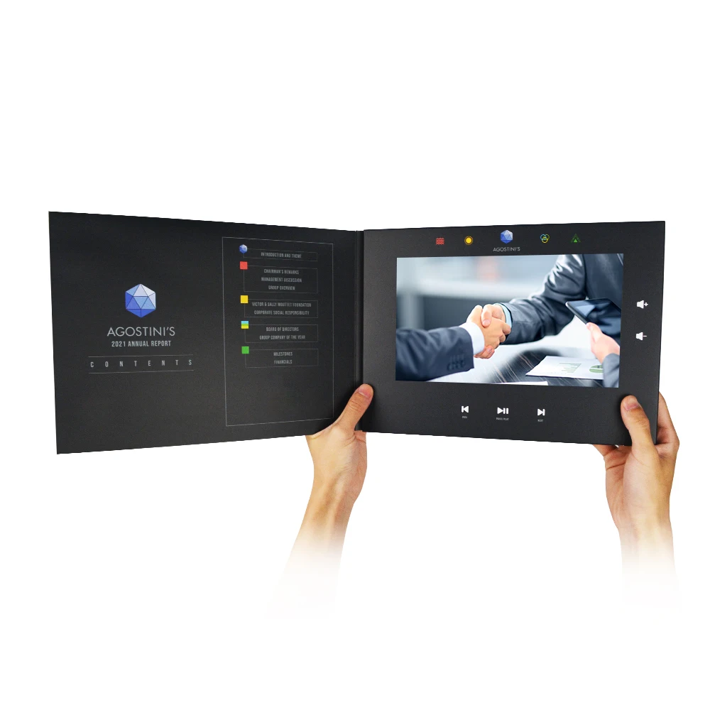 custom printed video brochure components lcd video brochure module
