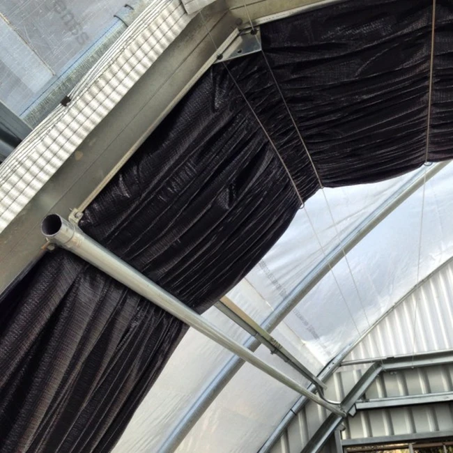 large agricultural blackout greenhouse with automated light deprivation system for sale