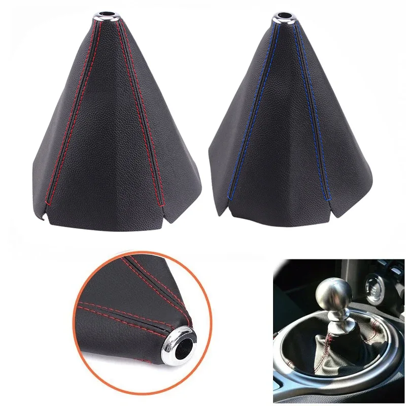 16mm Universal PU Leather Car Gear Shift Collars JDM Racing Gaiter Decoration Auto Car Manual Stick Knob Gear Shift Boot Cover