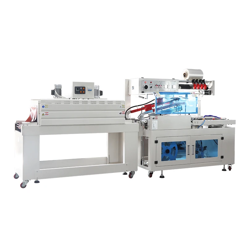 BSF-5640LG/E+BS-4522 Hualian POF PE  Bath Bomb Food L Type Heat Tunnel Shrink Wrap Wrapping Stretch Film Packaging Machine