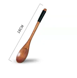 Factory direct sales  Long Handle Wood Spoon Fork Salad Fruit Dessert Fork Creative Tea spoon Coffee Spoon