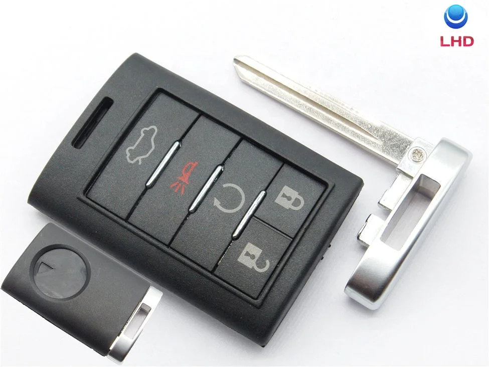 5 Button Smart Remote Key Fob Replacement Key Fob Cover Case For 2008 2009 2010 2011 2012 2013 C-adillac STS CTS