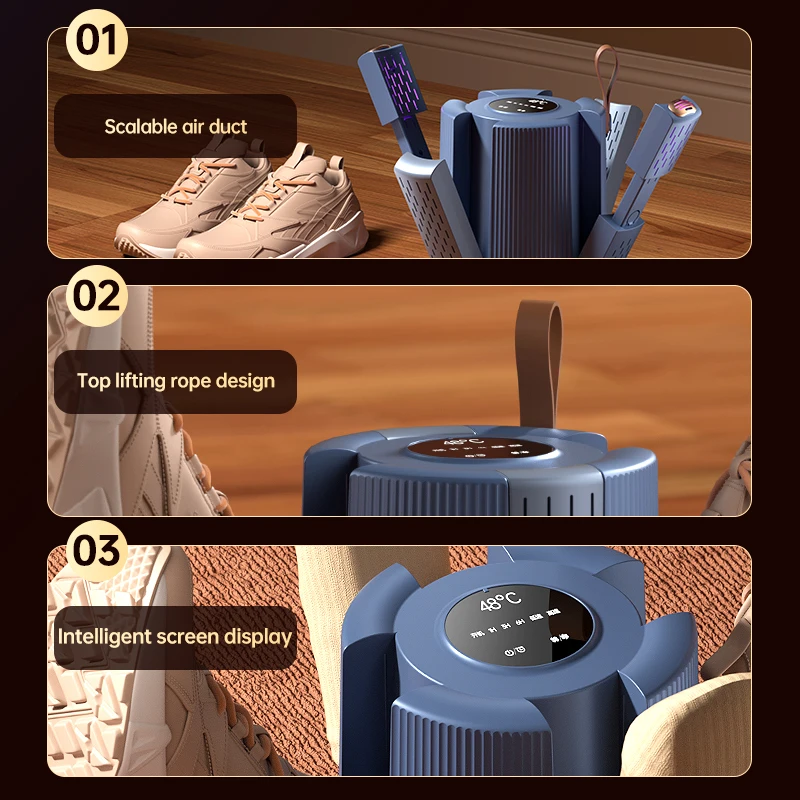 Winter Household NEW Smart Slipper Heated Sock Dryer Warmer Foldable 2 Modes Electric UV Boot Ski Shoes Dryer Machine