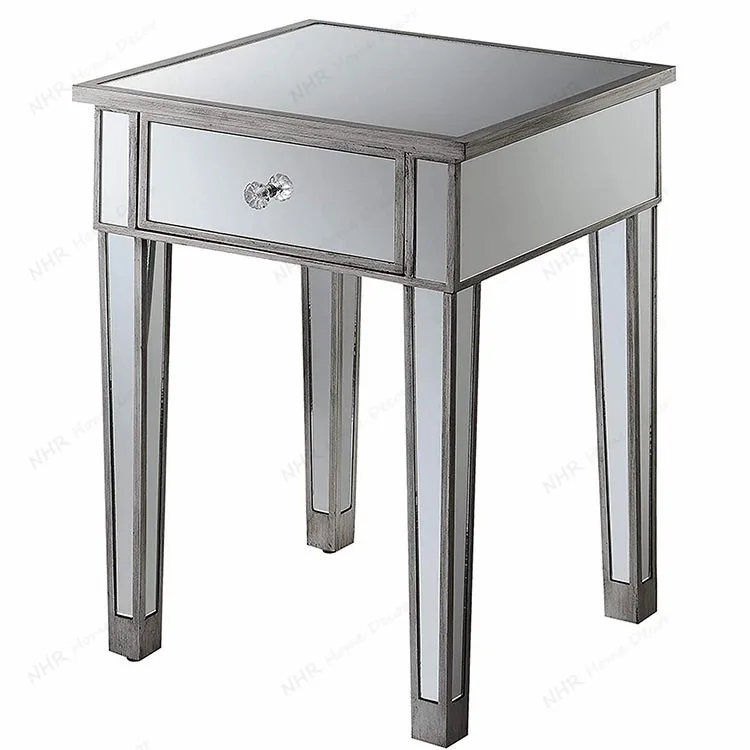 Hotel Decoration Unique Bedroom Mirrored Furniture Luxury 1 Set