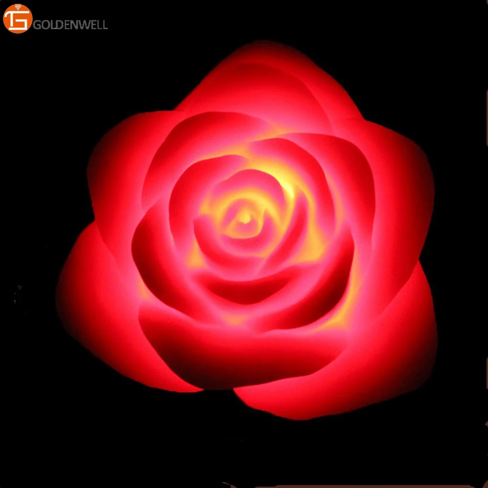 Battery Operated Paraffin Wax Carved Led Birthday Flower Candles Rose Shape