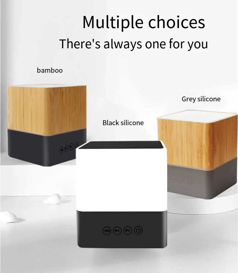 Square Mini Portable Bamboo Wooden bluetooth Wireless Speaker  Material Support TF Card Wireless Speaker