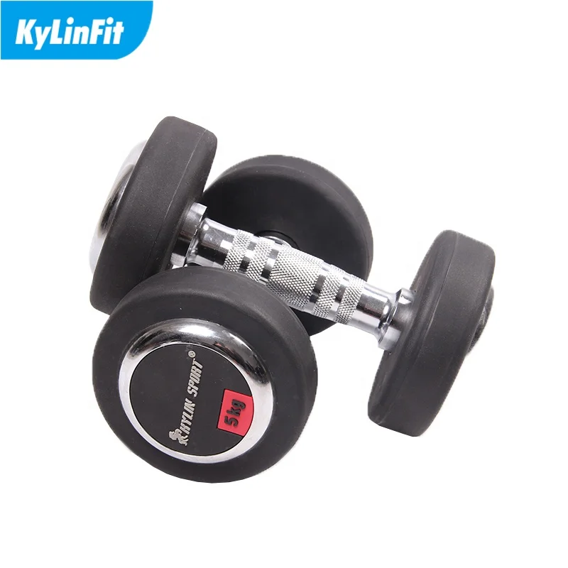 Deluxe Weight Lifting Solid Rubber Or Pu Iron Urethane Coated Dumbbell