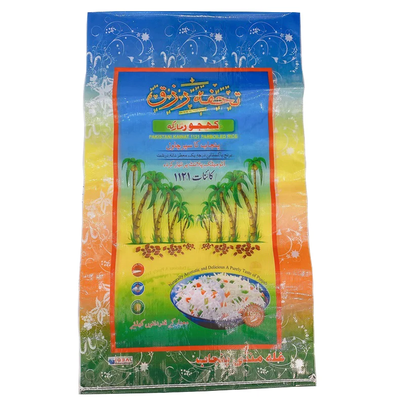 Manufacturer PP bag full print rice package bag 25kg 50kg PP woven Sack custom LOGO