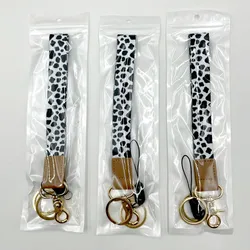 Latest Popular Multi Colors Custom Thick Polyester  Heat Transfer Sublimation Wristlet Keychain Lanyard for key