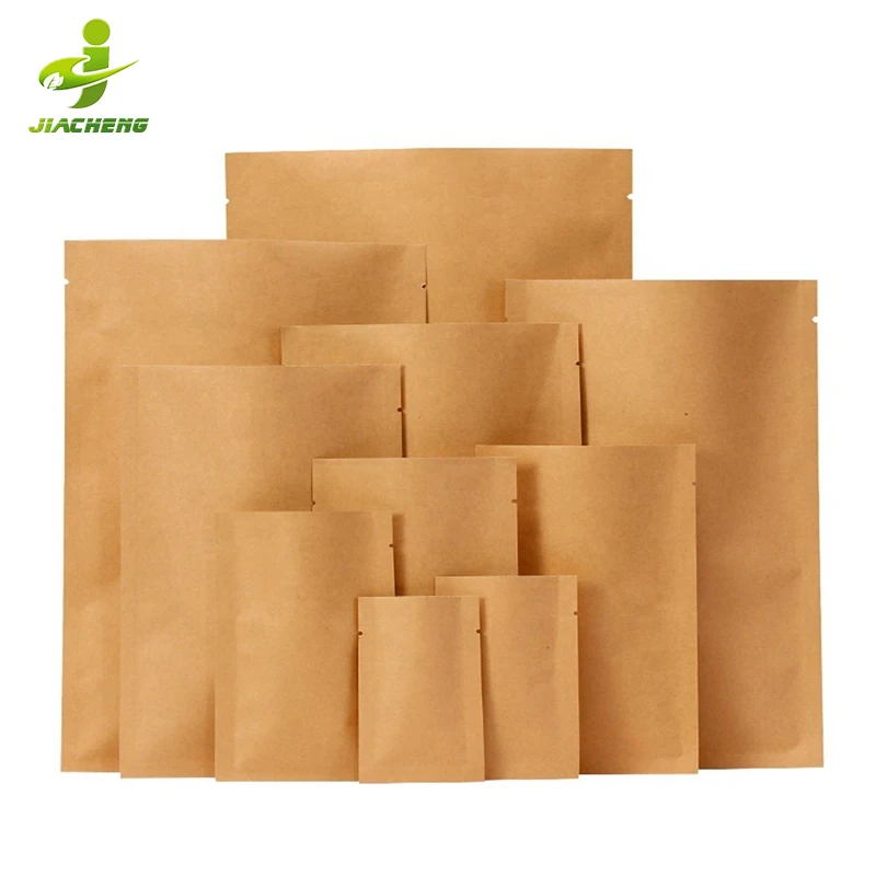 JIACHENG Custom printed three side heat sealing flat kraft paper bags for packing cosmetics/cosmetics sample sachets