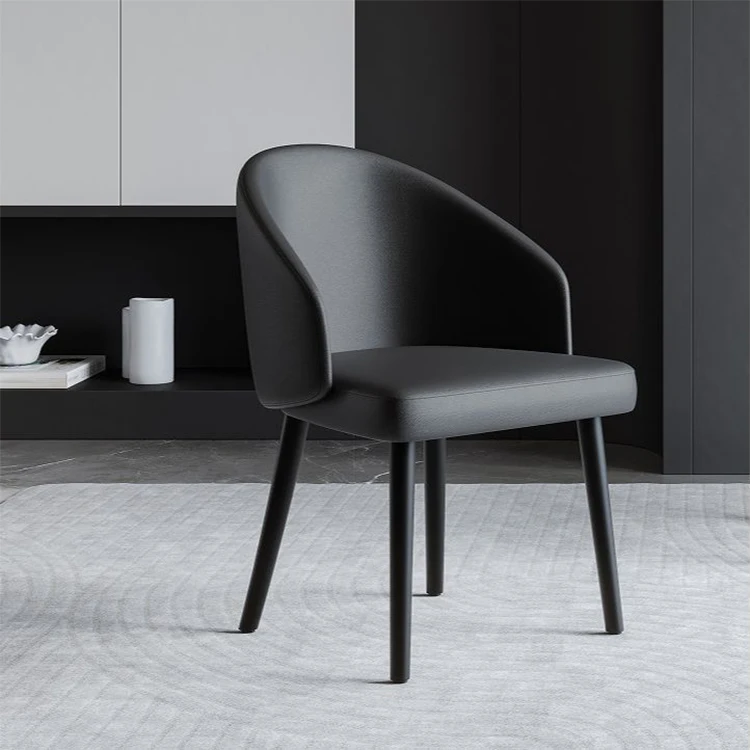 Customized Restaurant Dining Room Furniture Modern Luxury Design Wood Legs PVC Dining Chair