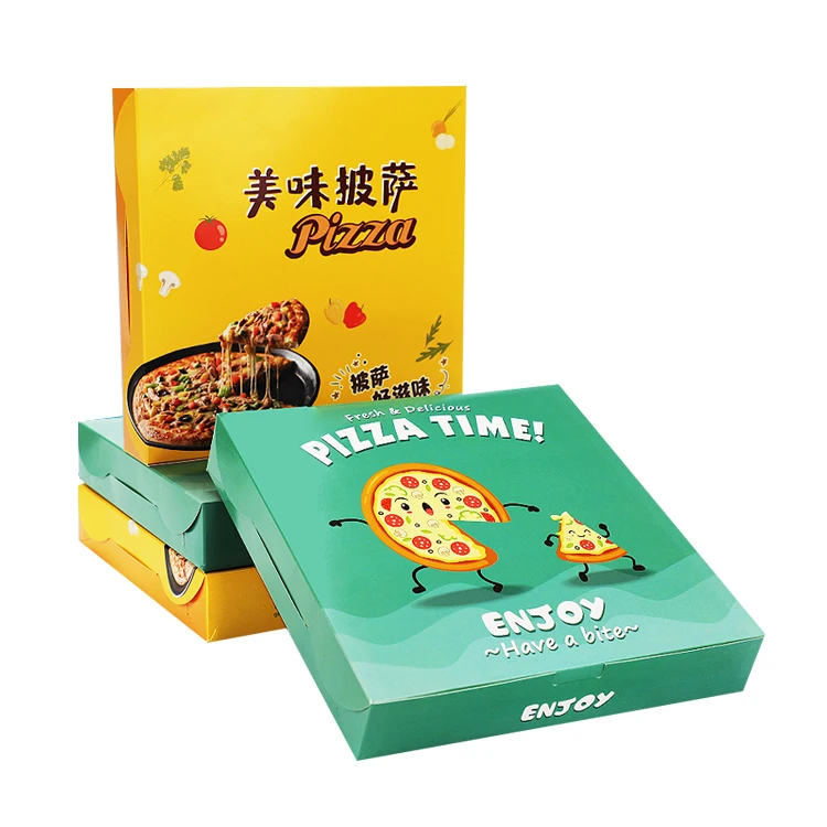 
Custom printed food store foldable pizza packaging box 