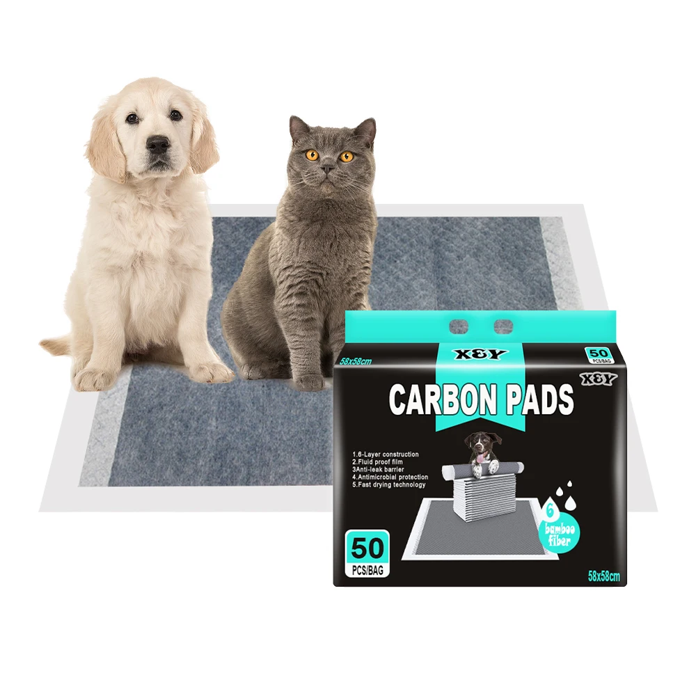 Manufacturer Wholesale Disposable Bamboo Charcoal Pet Training Puppy Pads Fast Absorption Carbon Fiber Dog Pads
