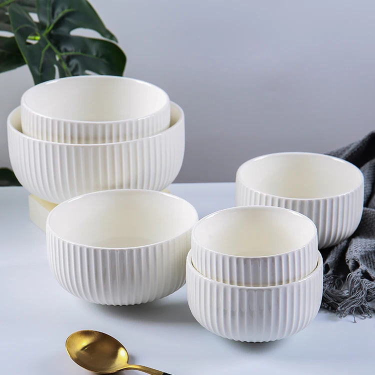 Chinese Factory Supply White Ceramic Bowl Modern Porcelain Bowl