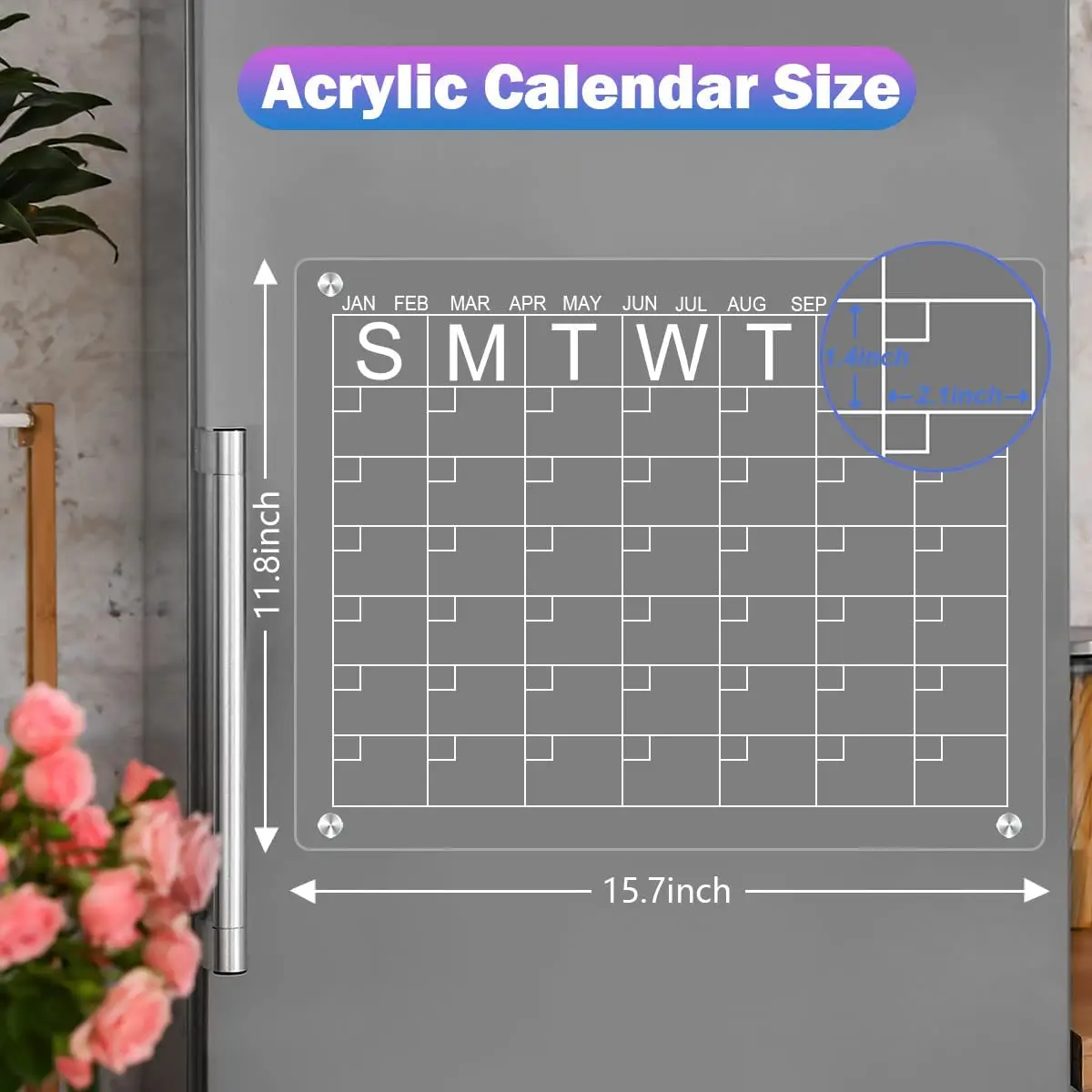 Magnetic White Board calendar monthly weekly planner Acrylic whiteboard acrylic Calendar