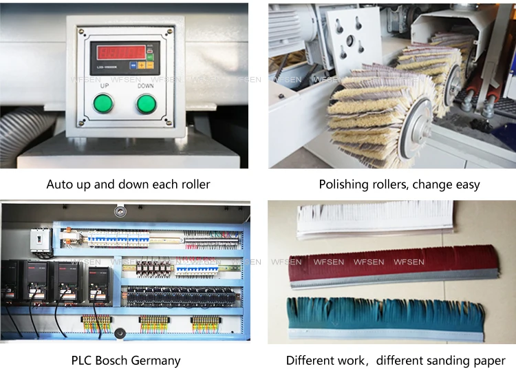 Automatic cabinet door brush drum polishing sanding sander machine for furniture