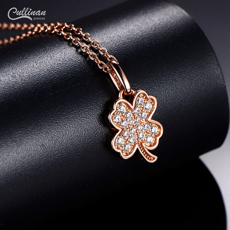 European And American Style Personality 925 Sterling Silver Lucky Four-leaf Clover Necklace Clavicle Chain For Women Girls