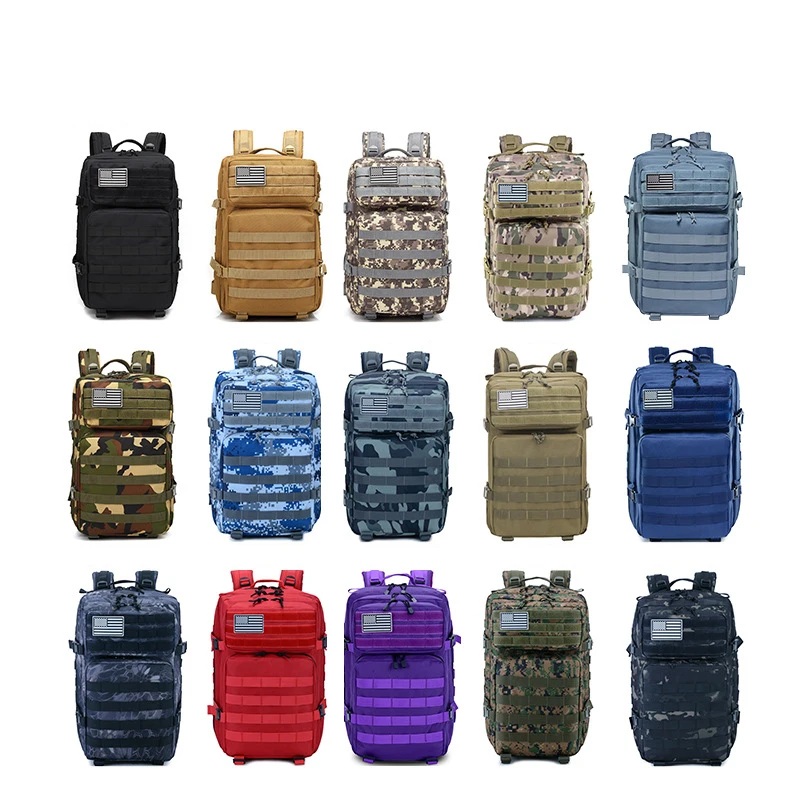 waterproof camouflage mochila tatica 45L hiking back pack hunting military tactical backpack bag