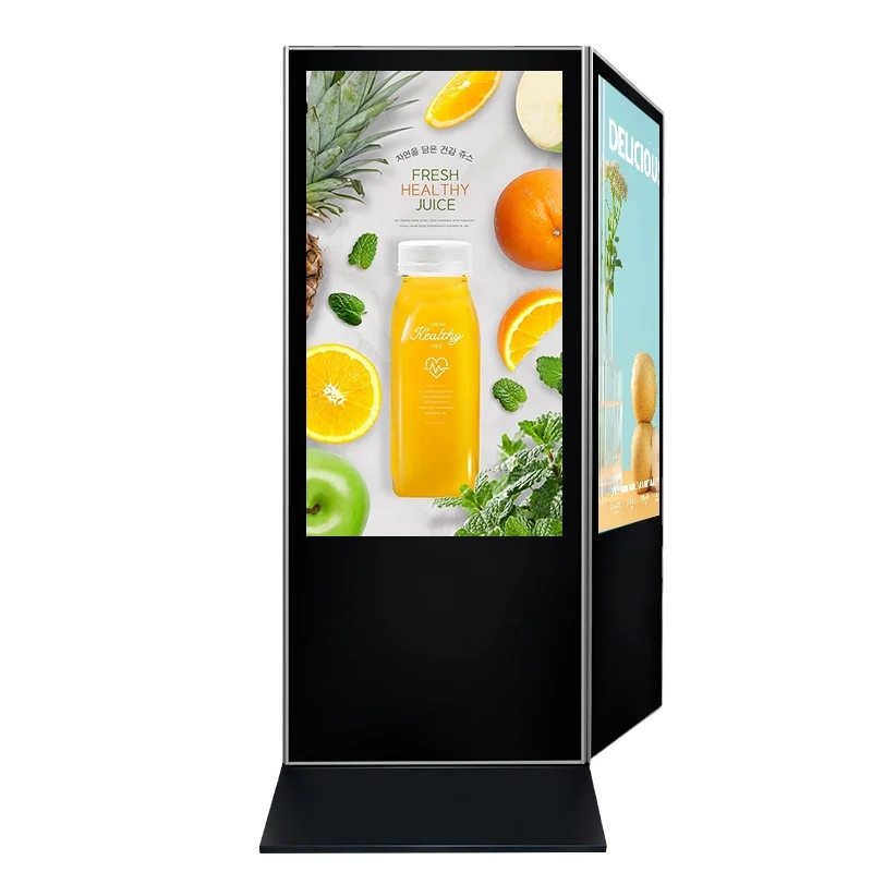 43 55 65 inch Indoor Media Player Double-Sided Vertical Window Display Screen Digital Signage