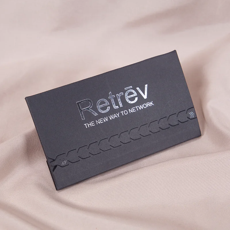 Custom Logo Silver Hot Stamp Matt Black Zipper self seal Strong Black Paper Envelope for card nfc