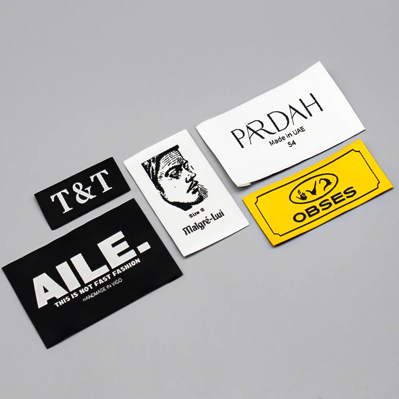 Custom Women Clothing Label Damask Logo Tag for Clothing Wholesale Garment Labels