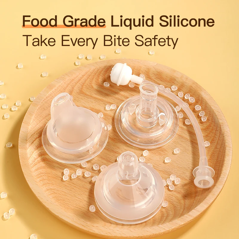 3 in 1 Anti Colic BPA Free Wide Mouth Baby Feeding PP Bottle Duckbill Nipple Straight Drink Suction Nozzle