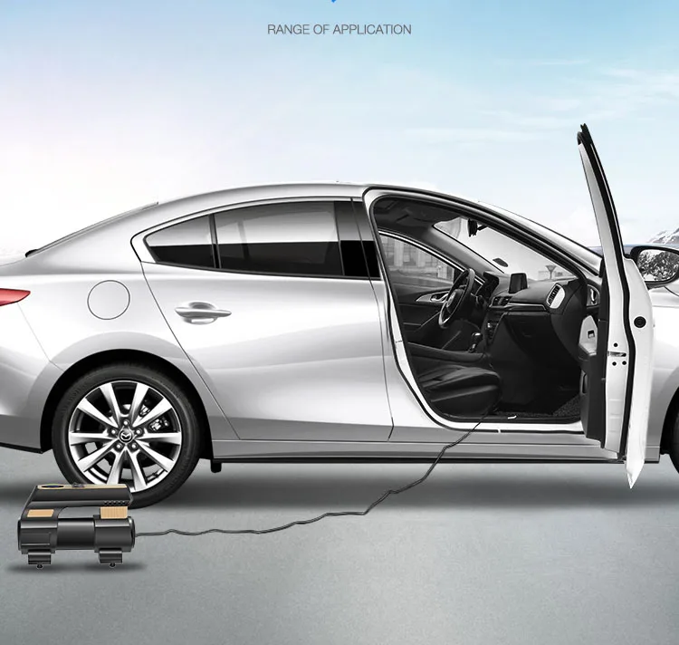 Ziyao Portable Digital Car Tire inflator Heavy Duty air Compressor 12V Tire Pump with Tire Pressure Gauge Auto-Off