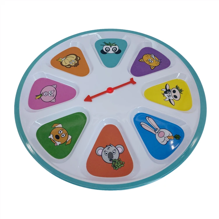 Spin Meal Plate - Healthy Nutrition Melamine Plate for Picky Eaters - Spin the Arrow - Meals Are Fun Again