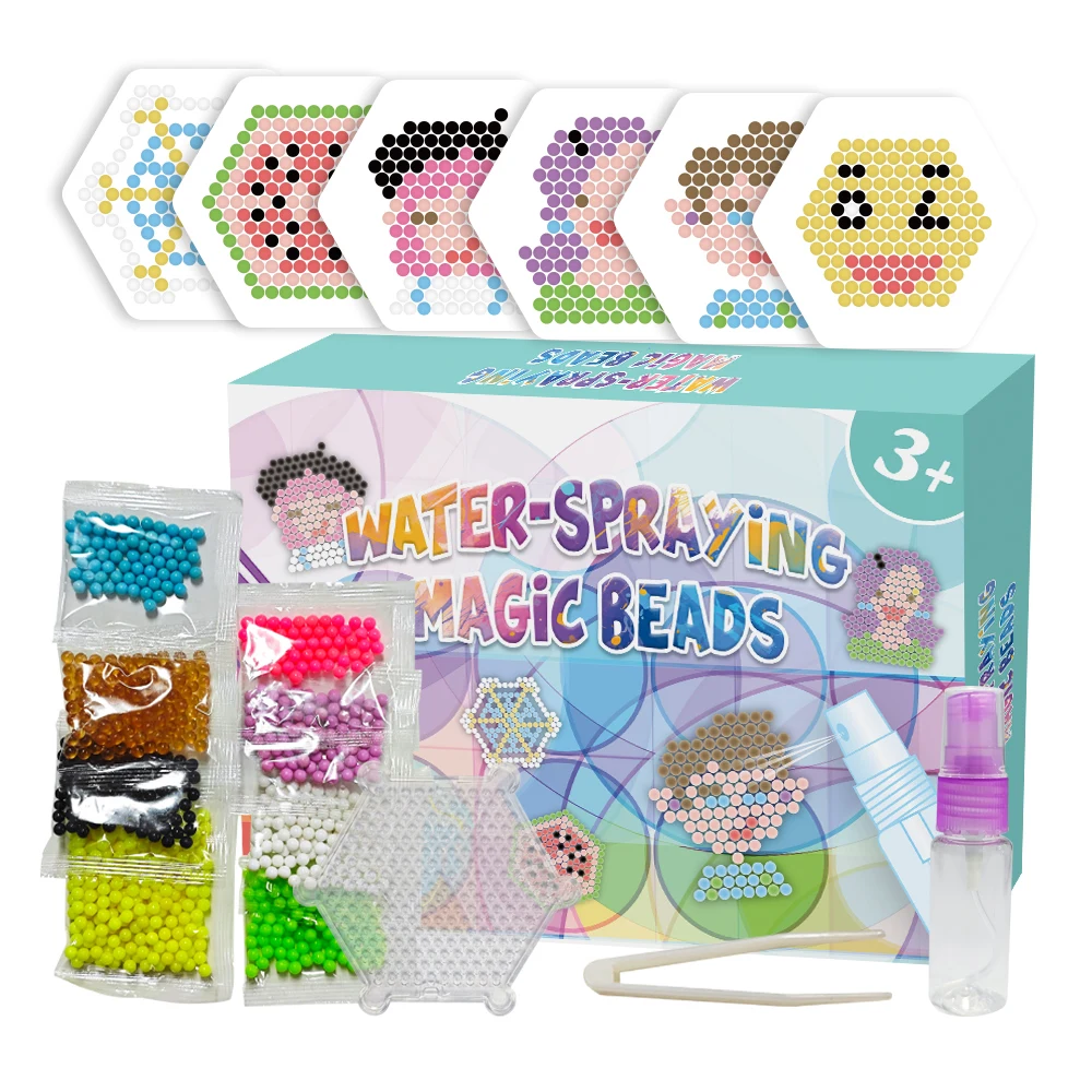 Fuse Beads Kit For Kids 8 Colors Crafting Melting Iron Beads Set With Peg boards 6 Patterns For Boys Girls Craft Making