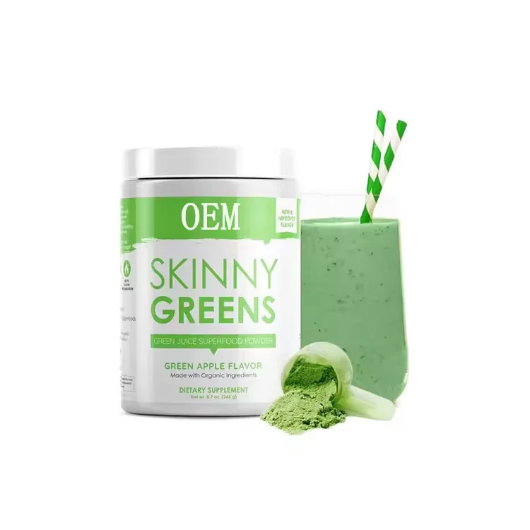 Custom Designed Skinny Greens Powder Drink Super Natural Green Apple Fruits Organic Celery Powder Support Skinny