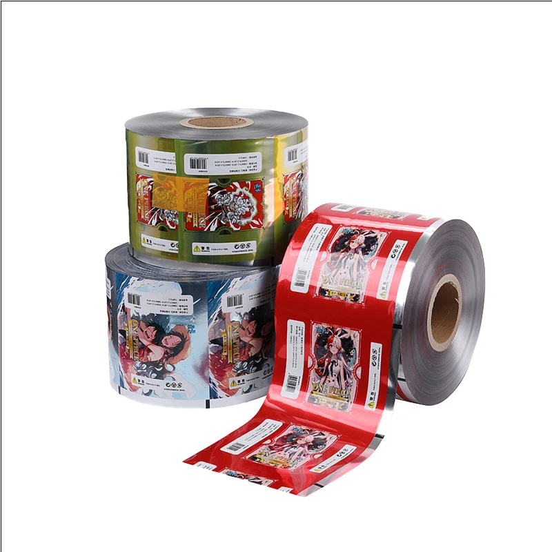 Custom Printed Logo Aluminum Pvc Film Roll Flexible Packaging Opp Pet Pe Laminated Plastic Film Roll For Food