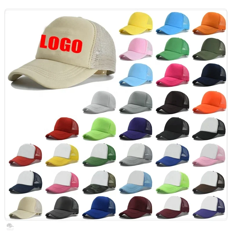 OEM Wholesale Sublimation Trucker Hat Custom Logo 5 Panel Polyester Foam Mesh Trucker Hat
