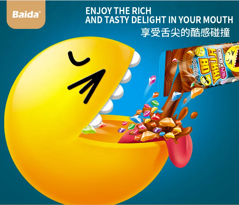 BD Flurry Bag package Chocolate paste with popping candy Perfect Topping