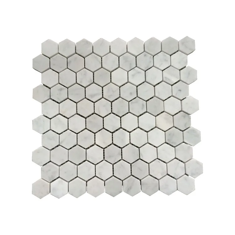 natural carrara white honey comb mosaic
