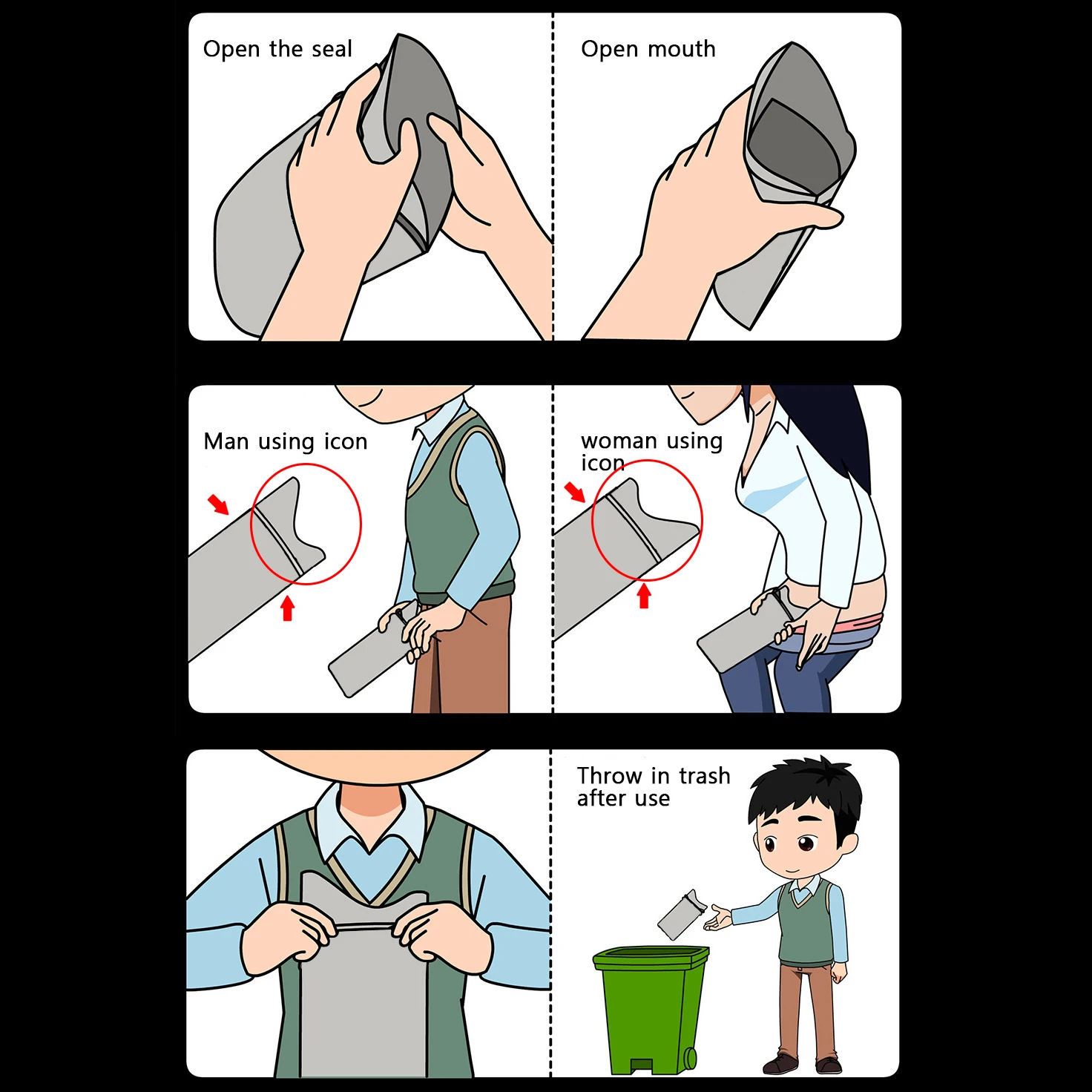 Camping Unisex Emergency Urine Car Urinal Bag Portable Toilets 700ml Outdoors Mini WC Vomit Bags In Car For Men Women Children