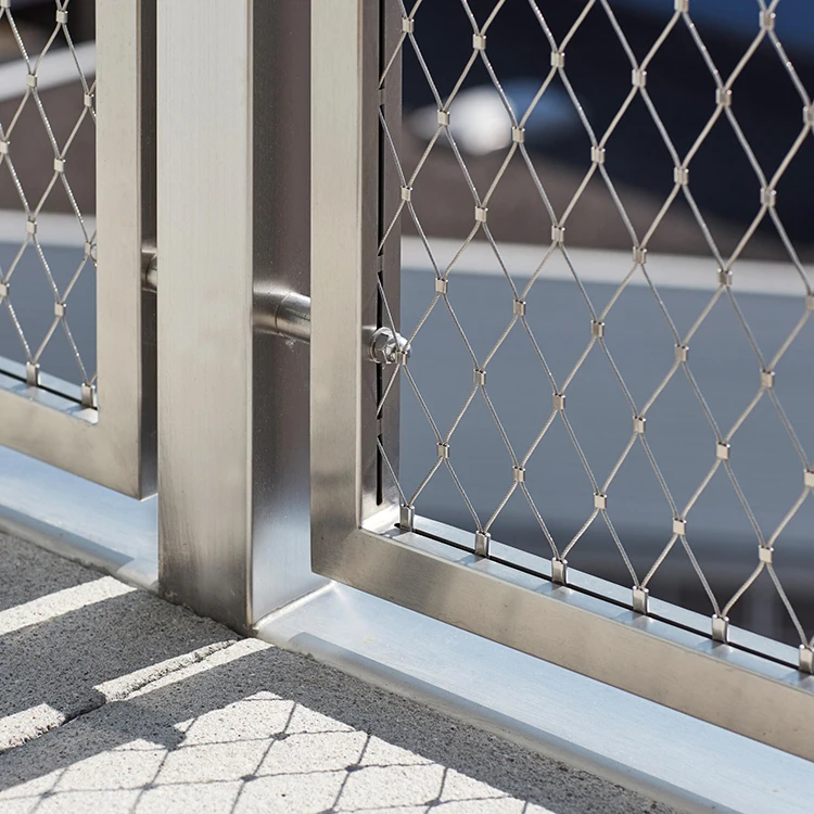 Build Guardrail SS Rope Mesh Green Facade Inox Wire Rope Mesh Staircase Railing Stainless Steel Cable Net