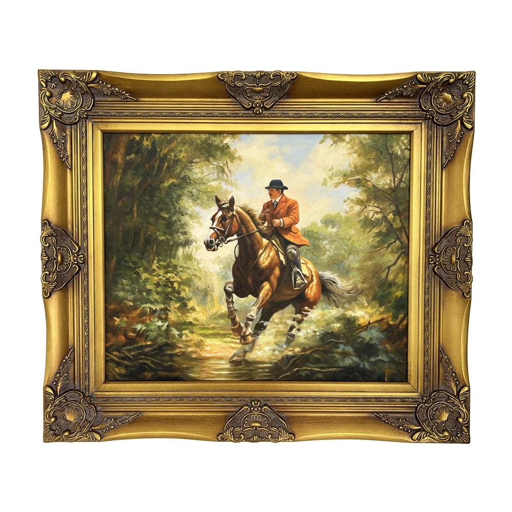 Grand American Palace Figures Old Style Decoration Oil Painting