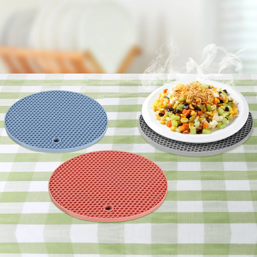 Tableware Coaster Pot Cup Plate Pad 3mm Thin Hot Pots Pans Kitchen Utensils Soft And Durable Silicone Mat Heat Insulation