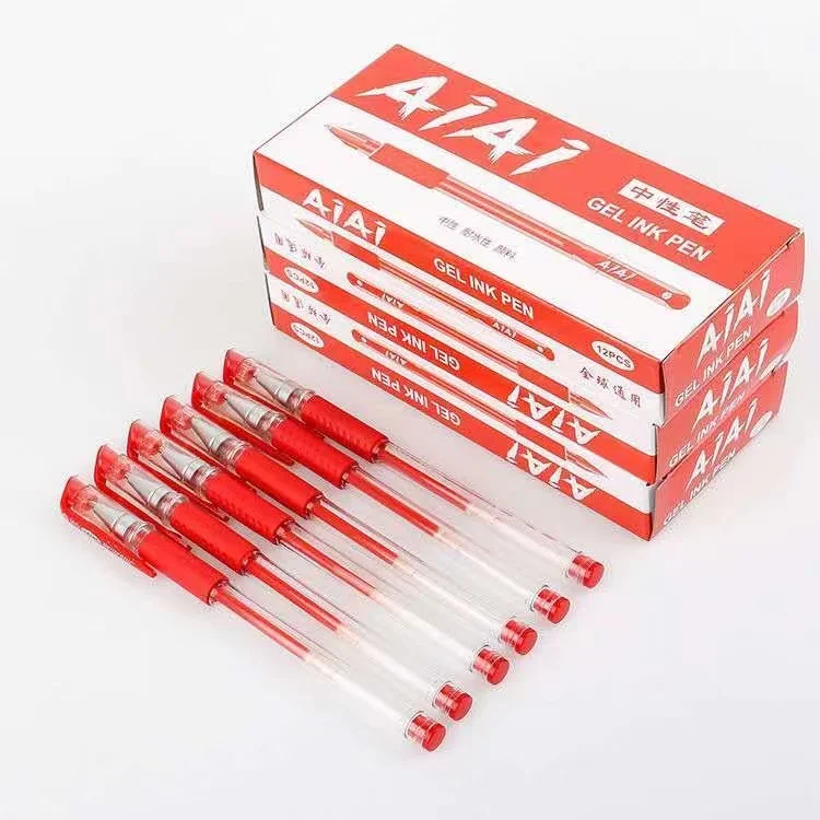 12pcs/box European standard Gel pen carbon signature pen Office stationery neutral gel pen